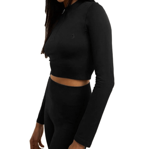 Blusa Feminina Volcom Manga Longa Mock Neck PRETO-VLTS040021- -1-